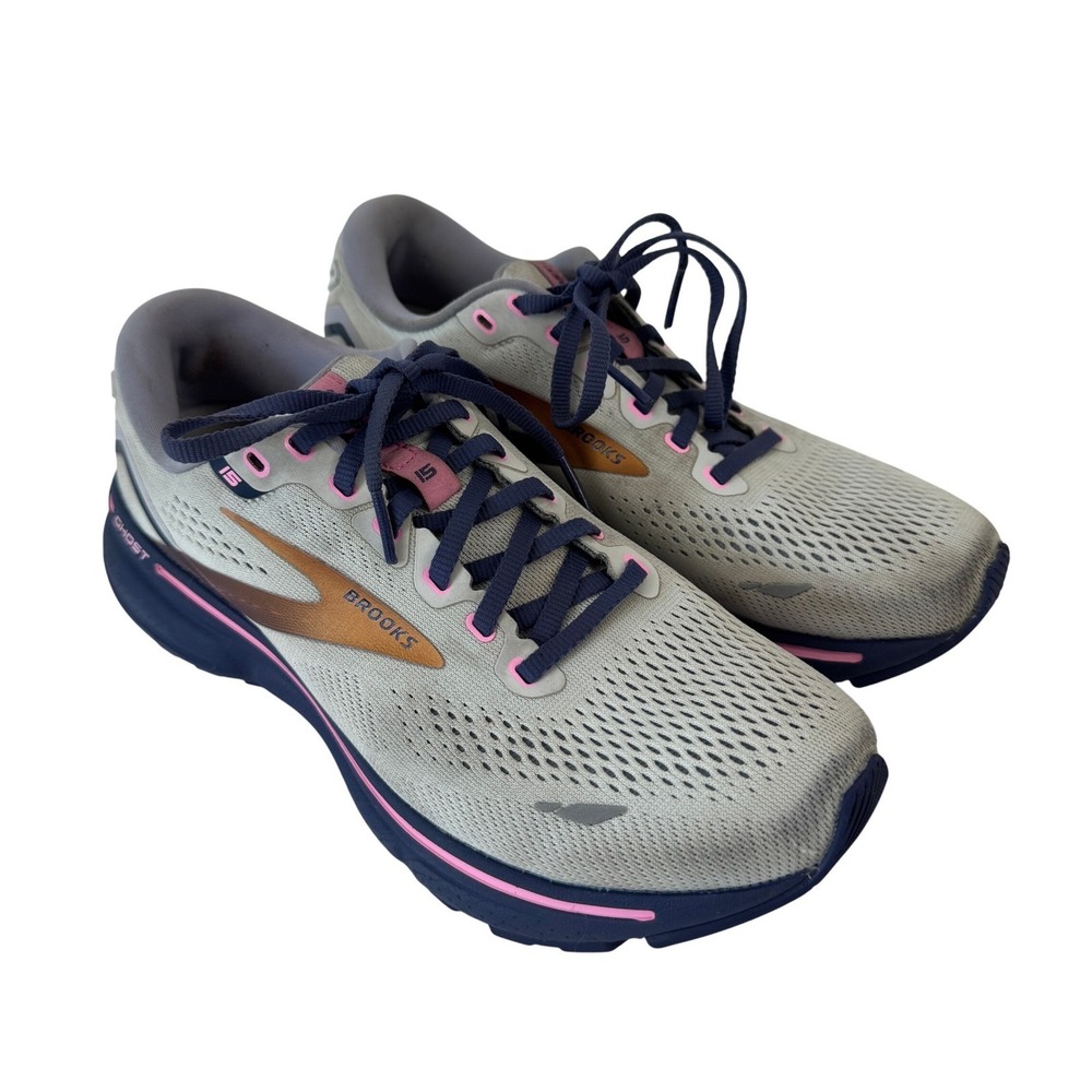 Brooks Ghost 15 Womens Running Shoes Spa Blue Pink Copper 1203801B492 Size‎ 8.5